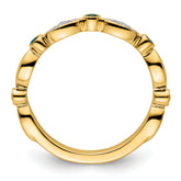 14k Stackable Expressions Created Emerald and Diamond Ring